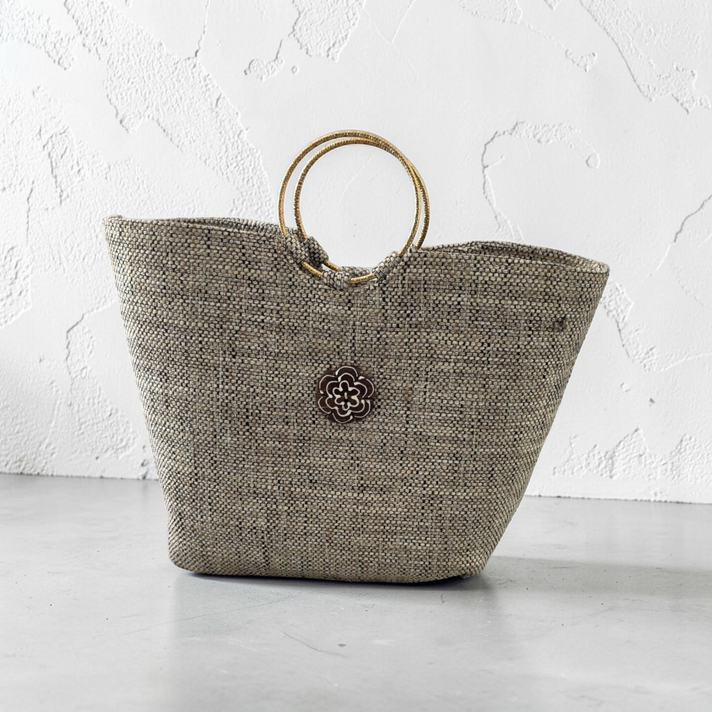 Panier avec poignée doré