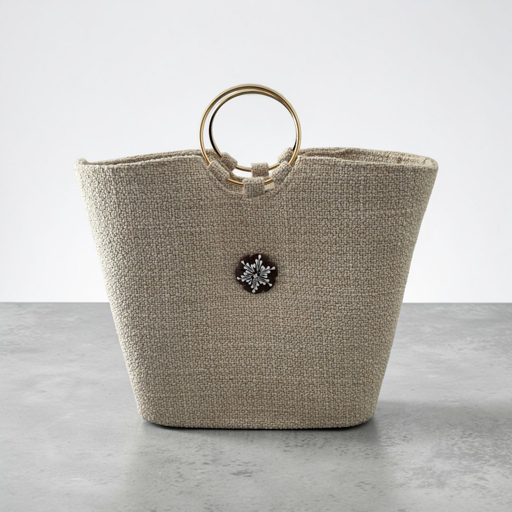 Panier avec poignée doré