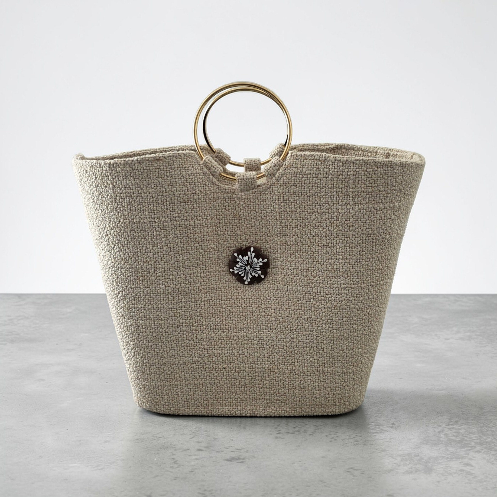 Panier avec poignée doré