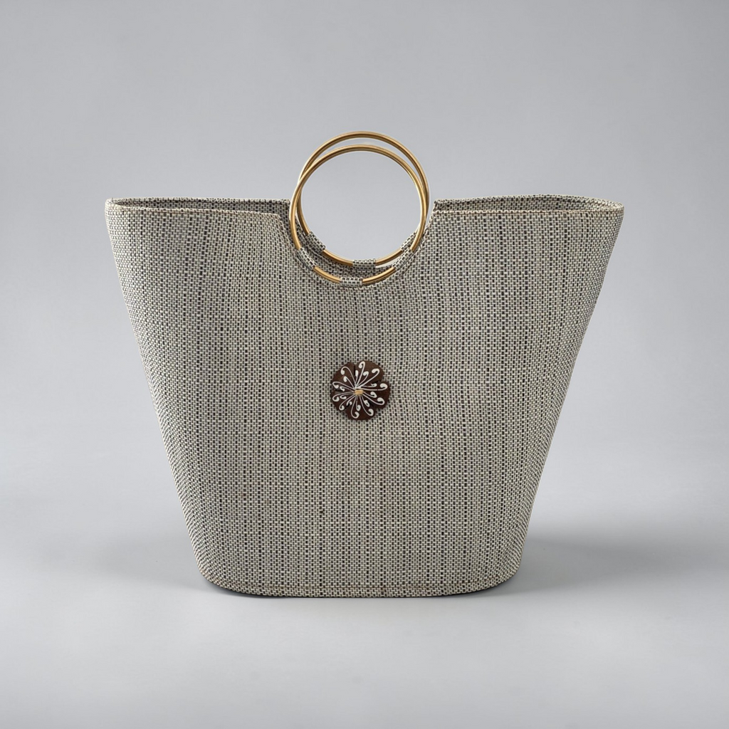 Panier avec poignée doré