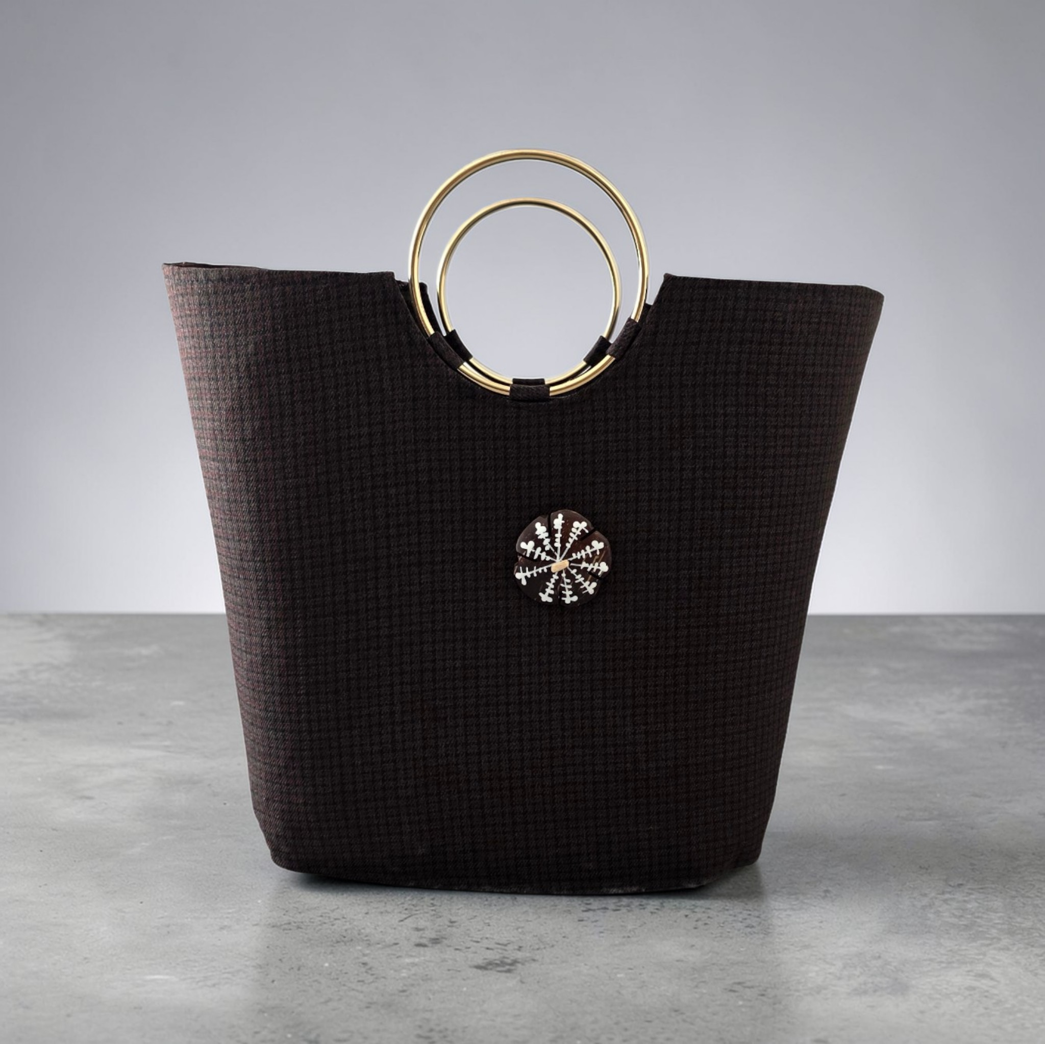 Panier avec poignée doré